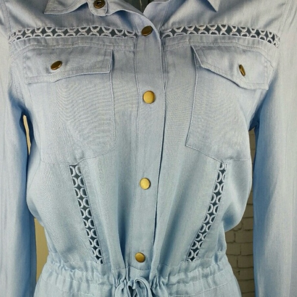 Nasty Gal Honey Punch Denim Cutout Romper